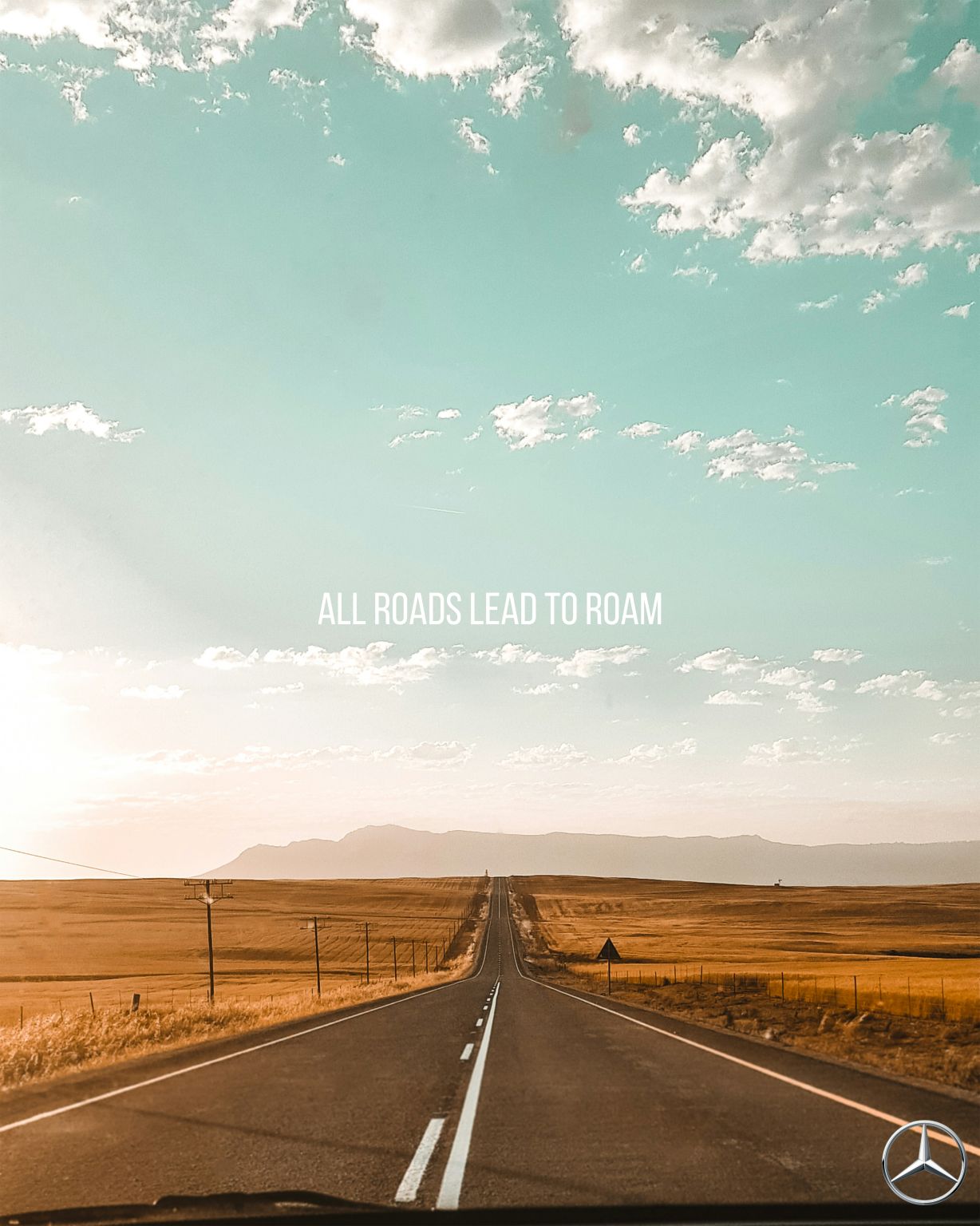 Mercedes × Airstream — All roads lead to roam (blue sky).